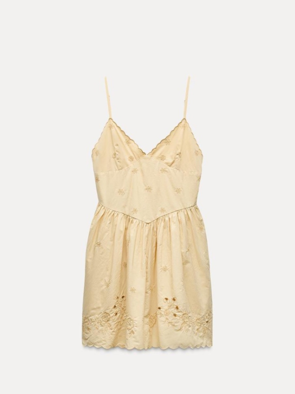 Zara Yellow Embroidered Dress NWT